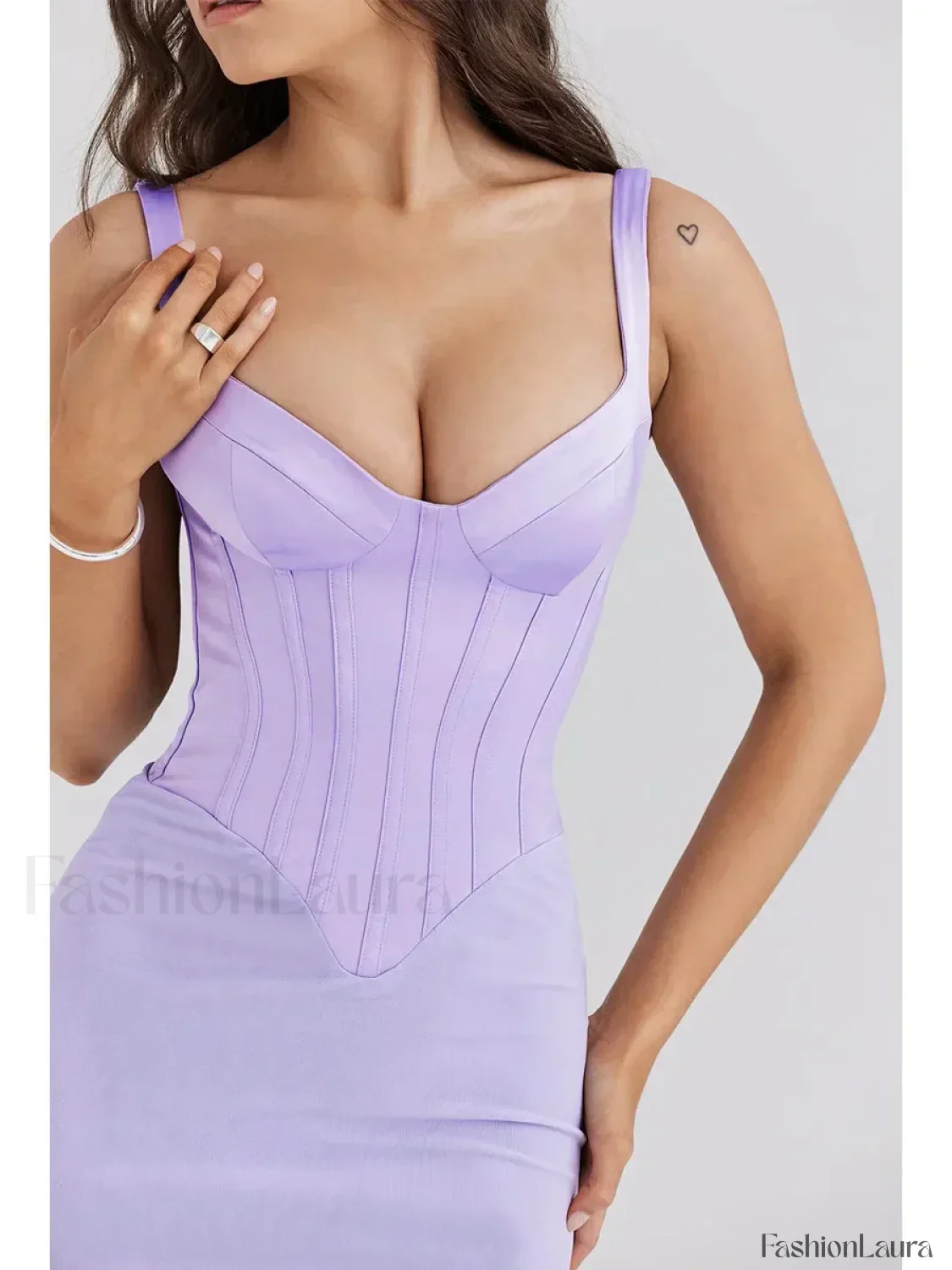 Fishbone Slit Suspender Maxi Dress - Image 13