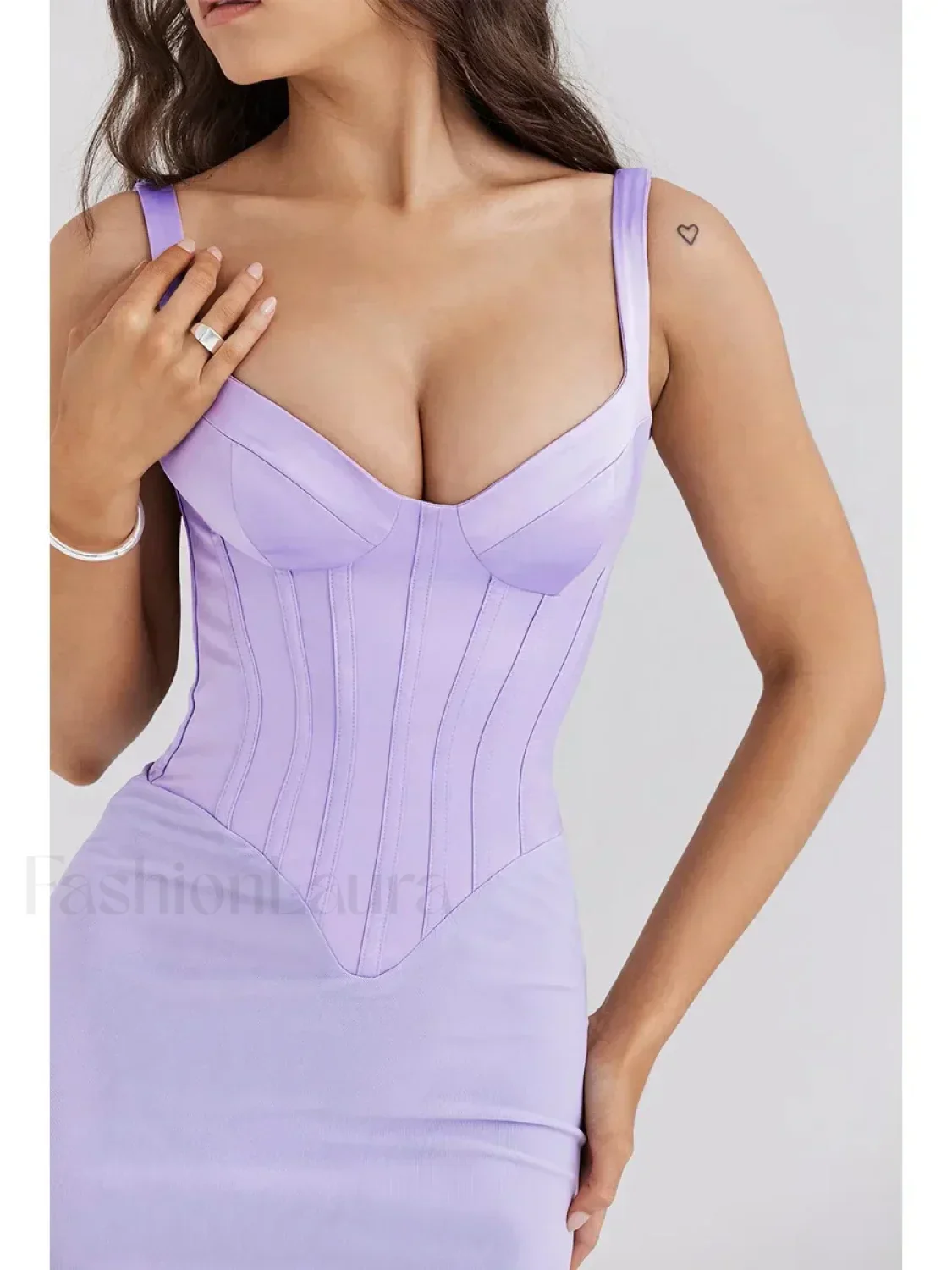 Fishbone Slit Suspender Maxi Dress - Image 8