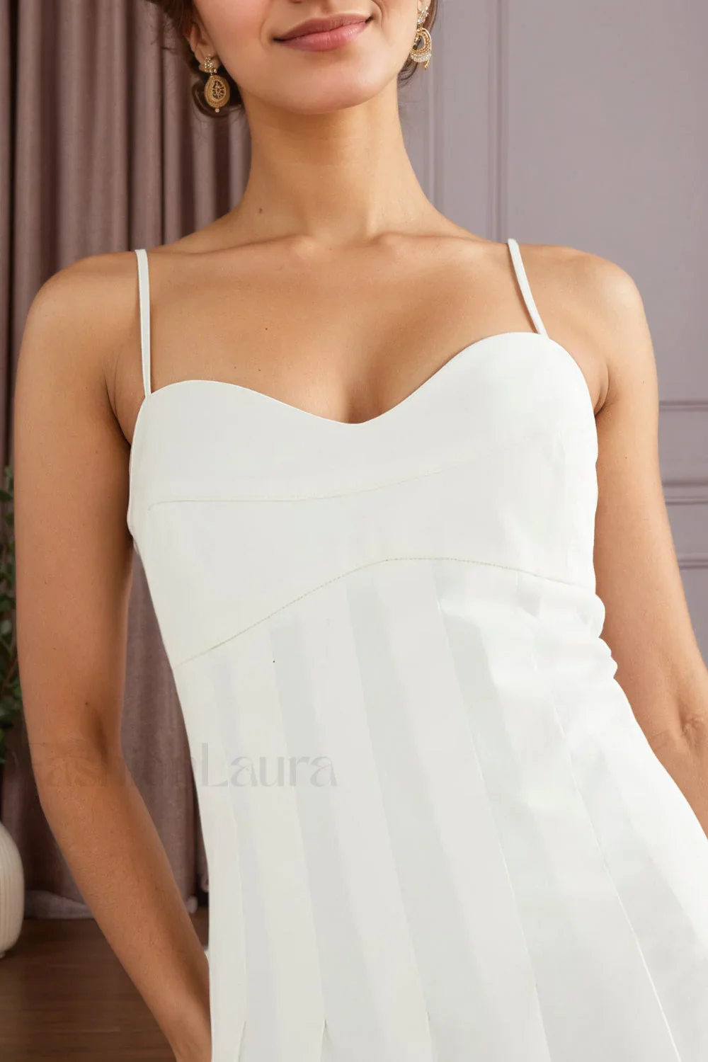 Fishbone Tube Top Sleeveless Waist Flared Maxi Dress - Image 7
