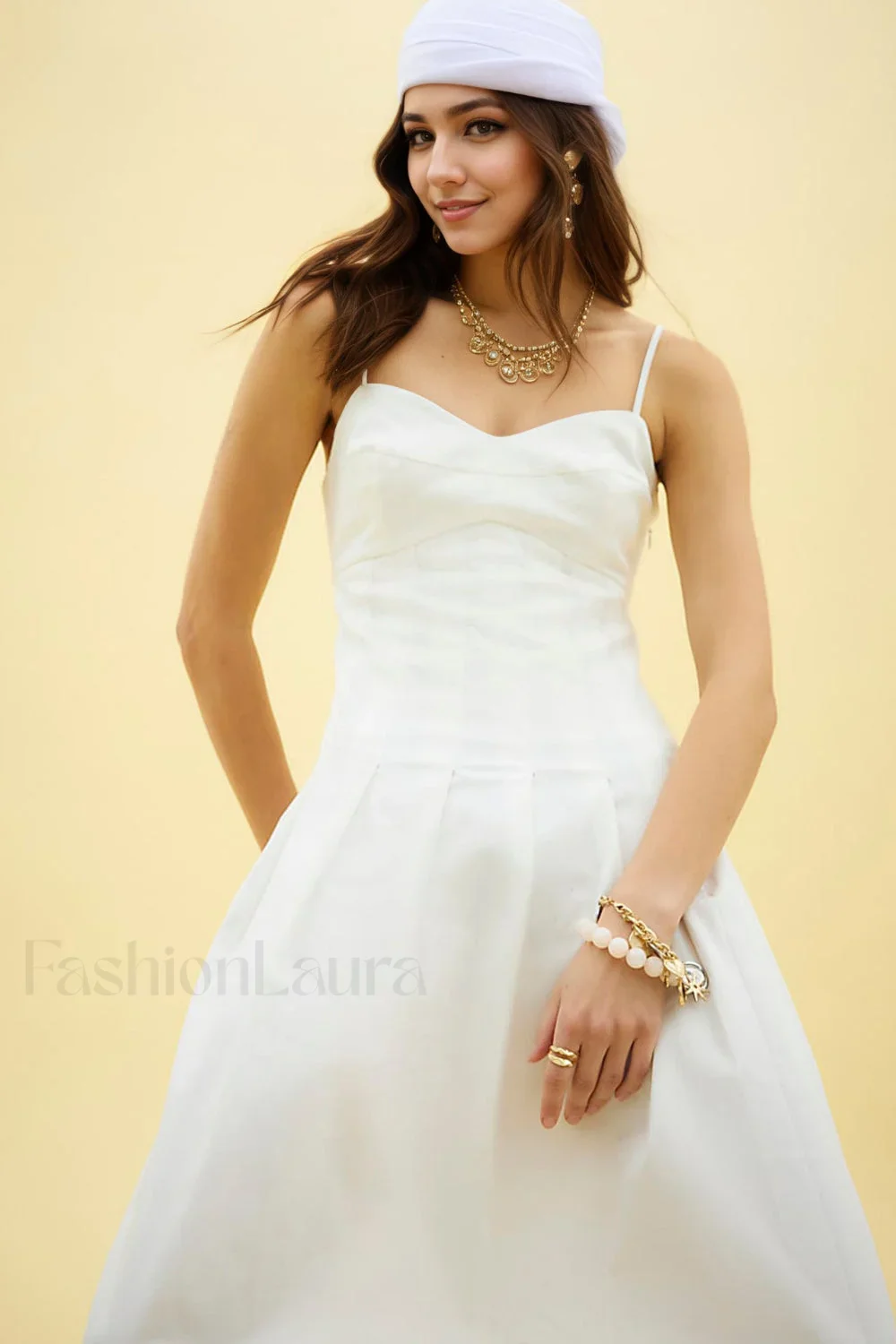 Fishbone Tube Top Sleeveless Waist Flared Maxi Dress - Image 8