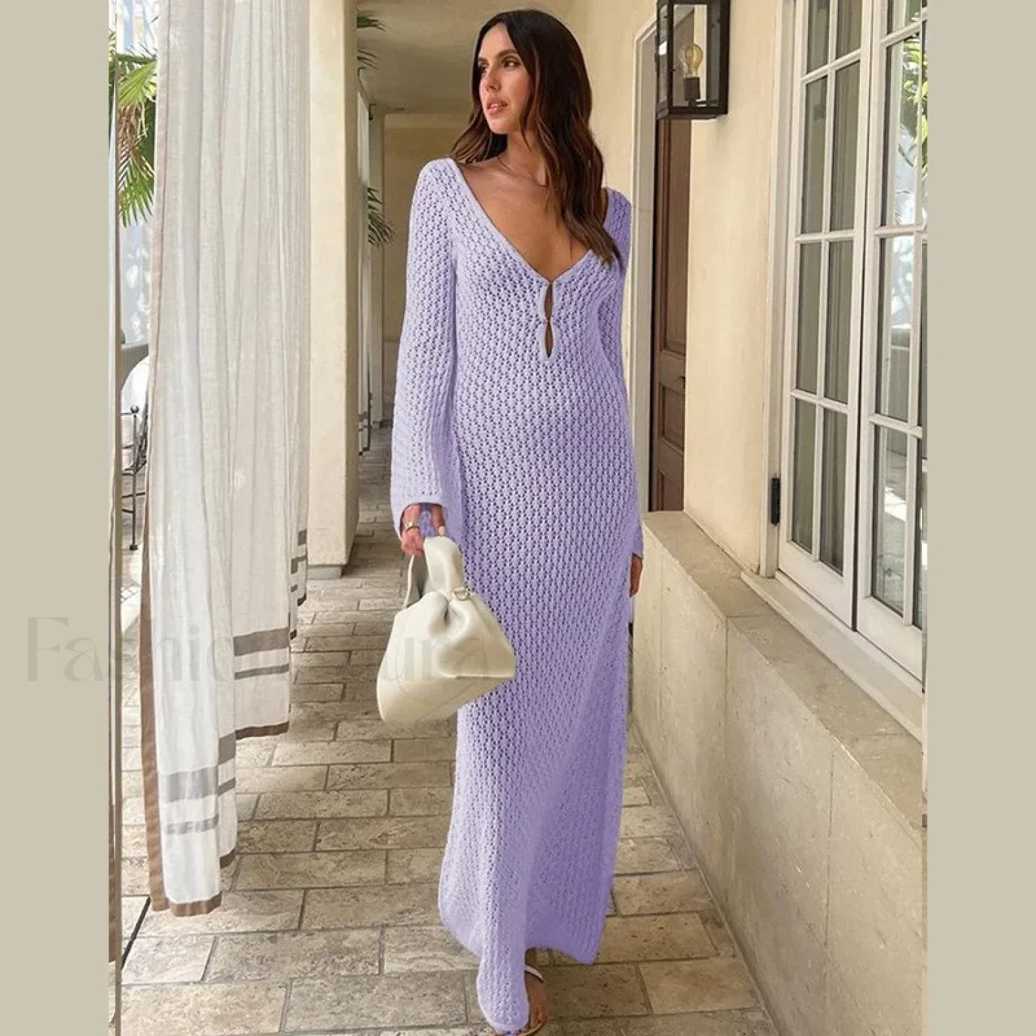 Fishtail Flare V-Neck Dress Cover Up - Image 5