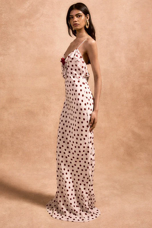 Color Block Lace Trim Cami Maxi Dress - Image 3
