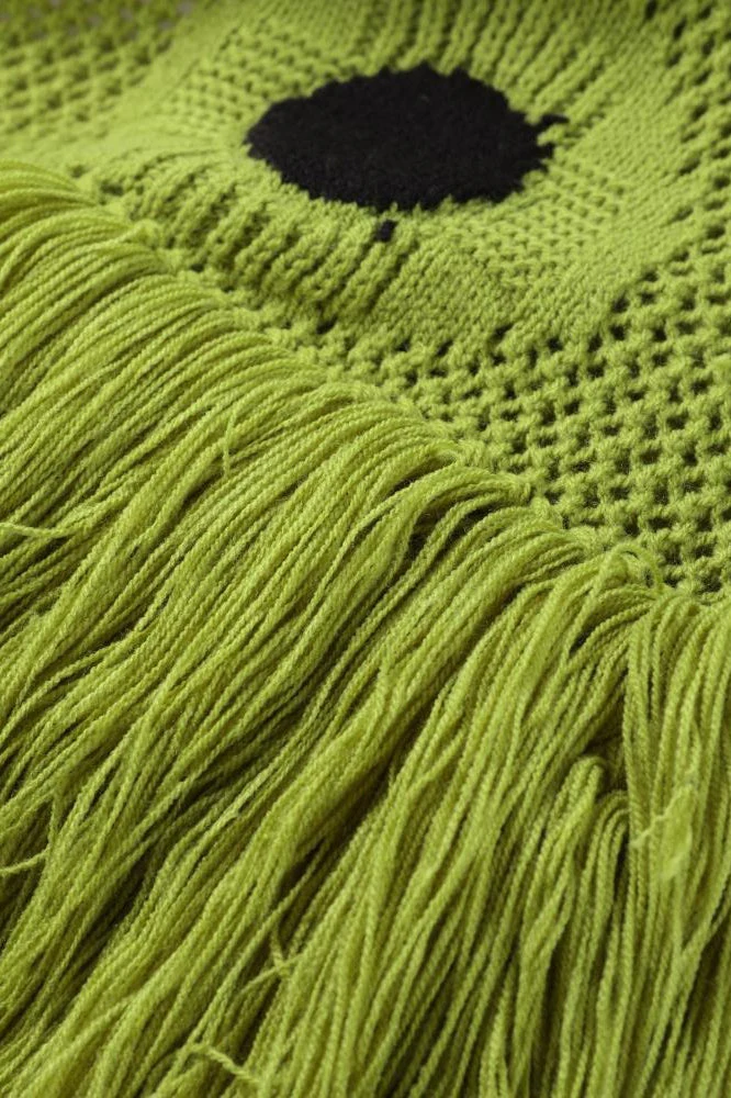 Polka Dot Knit Fringe Hem Maxi Dress - Image 3