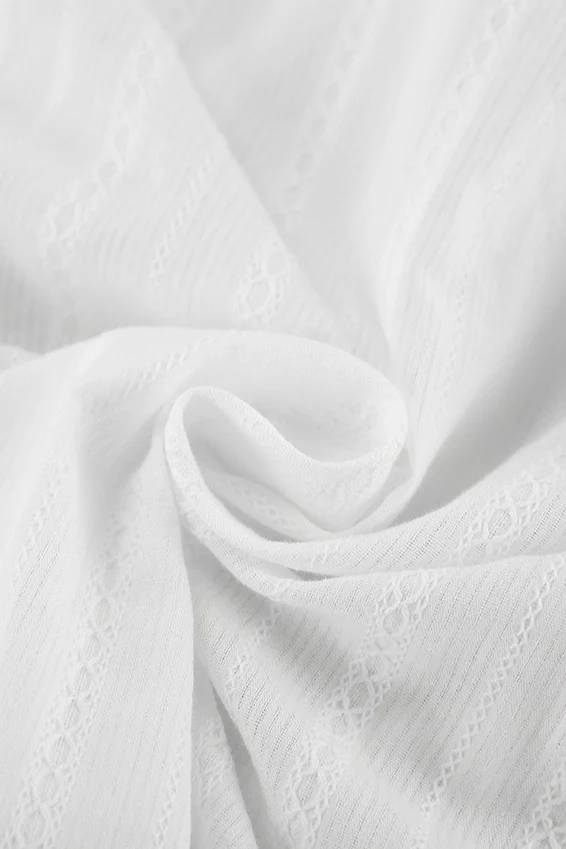 Flare Sleeve Jacquard Tie Blouse - Image 5