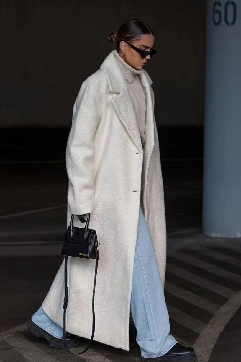 Fleece Lapel Long Sleeve Cozy Overcoat