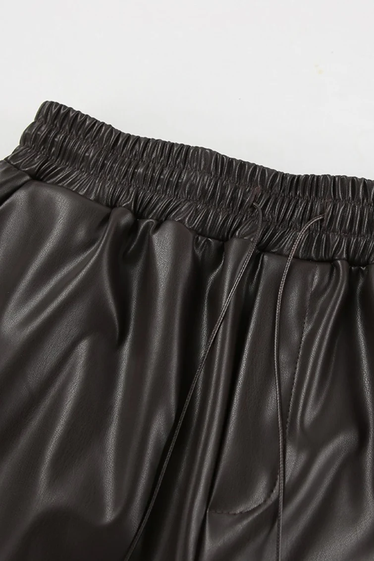 Fleece Vintage High Waist Straight Pants - Image 6