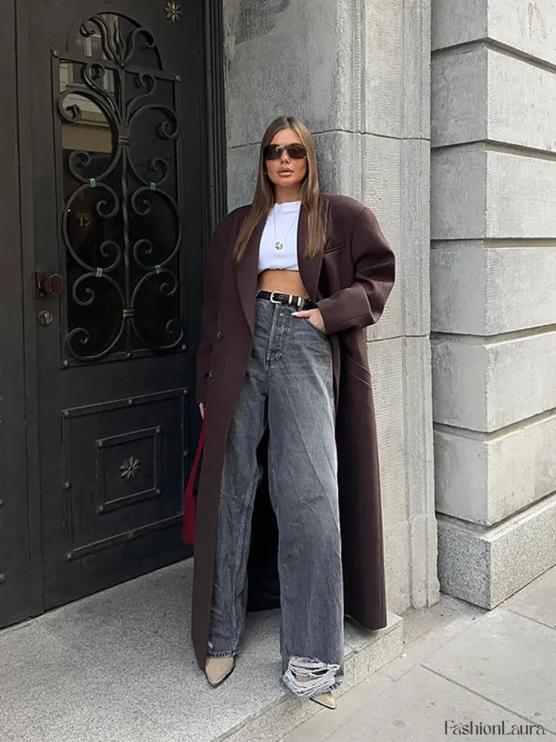Flip Collar Double Breasted Pocket Woolen Coat Fashion Long Sleeved Overcoats - Image 14