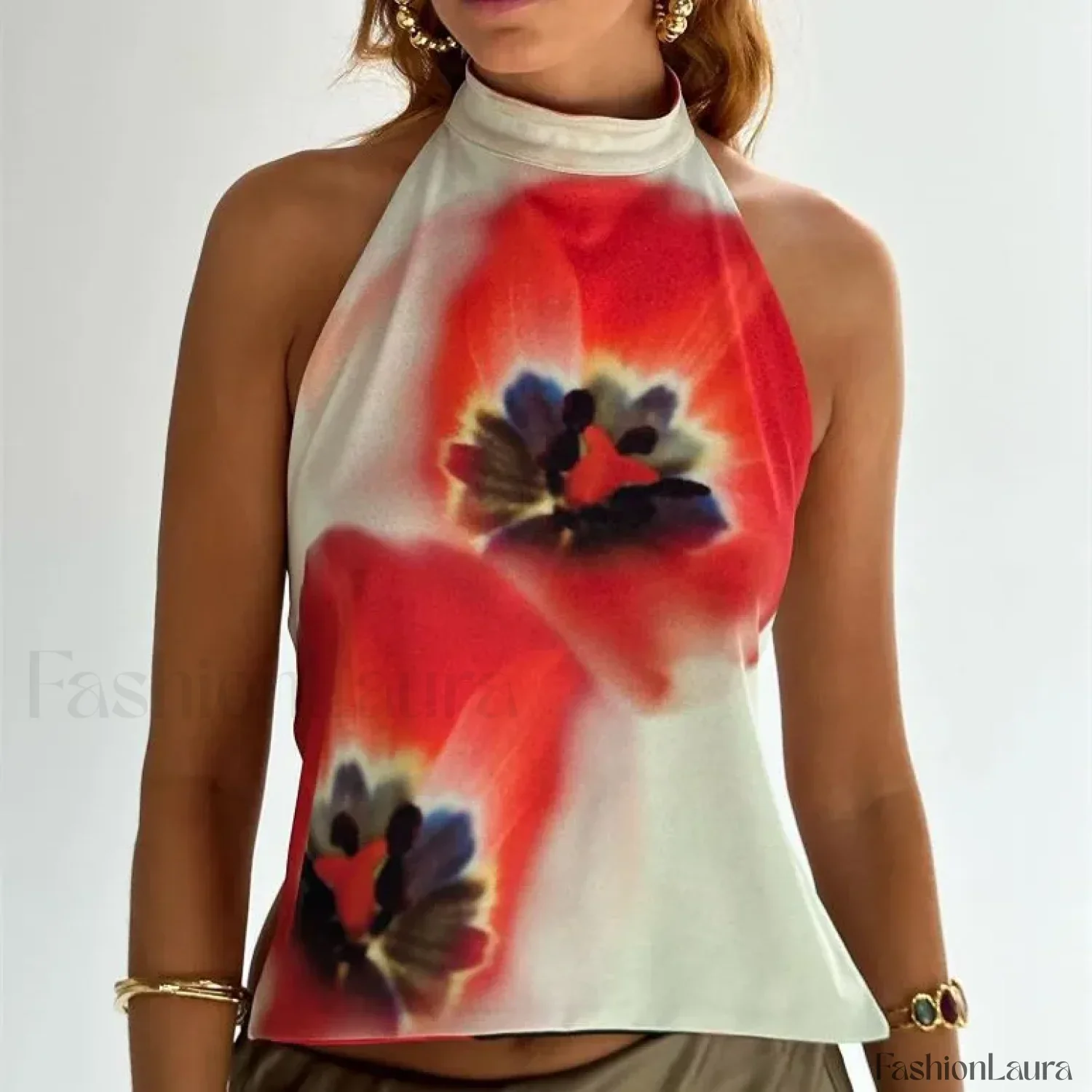 Floral Boho Backless Crop Top - Image 17