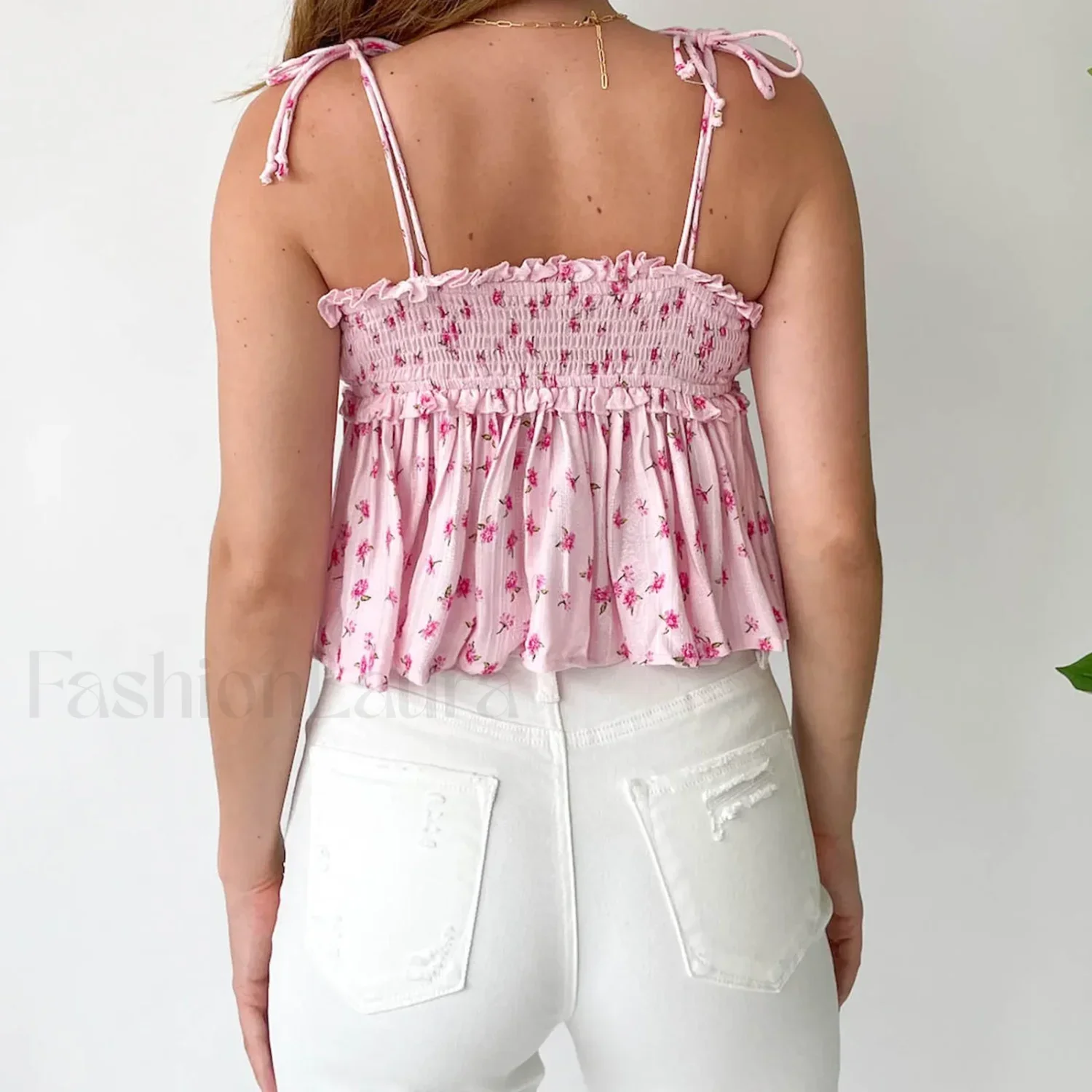 Floral E-Girl Ruffled Crop Top - Image 8