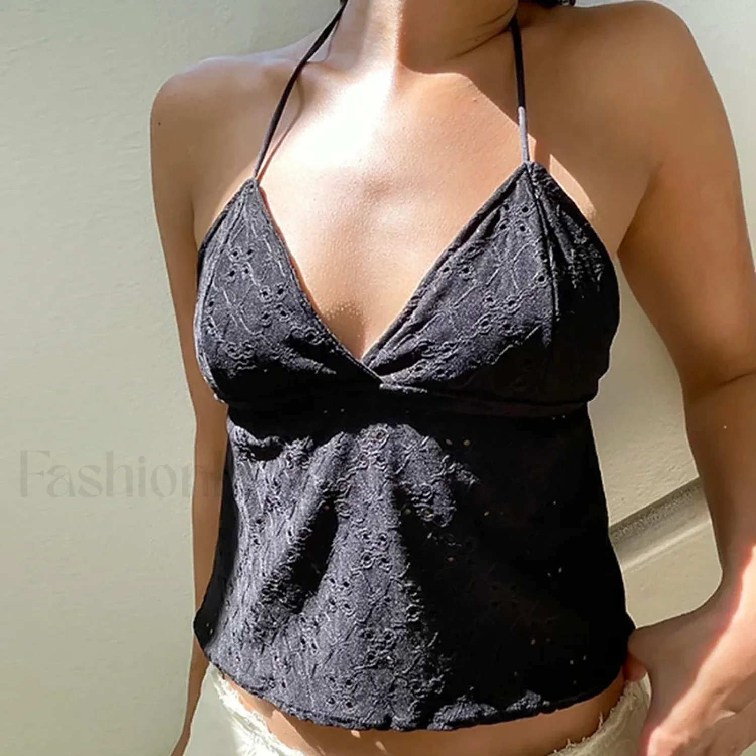 Floral Eyelet Cottage Crop Top - Image 9