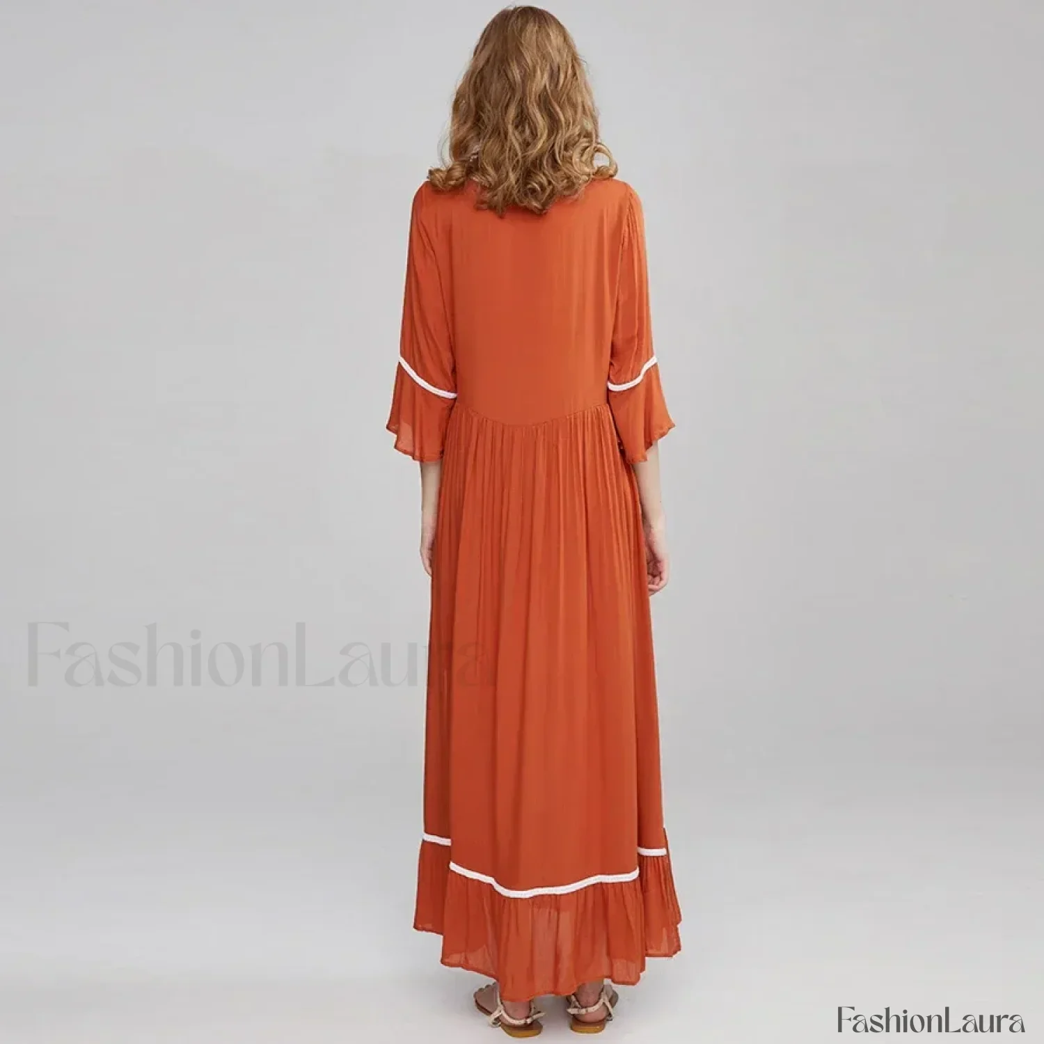 Floral Flare-Sleeve Boho Dress - Image 20