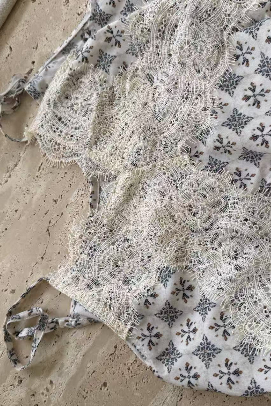 Floral Lace Spaghetti Strap Boho Dress - Image 6