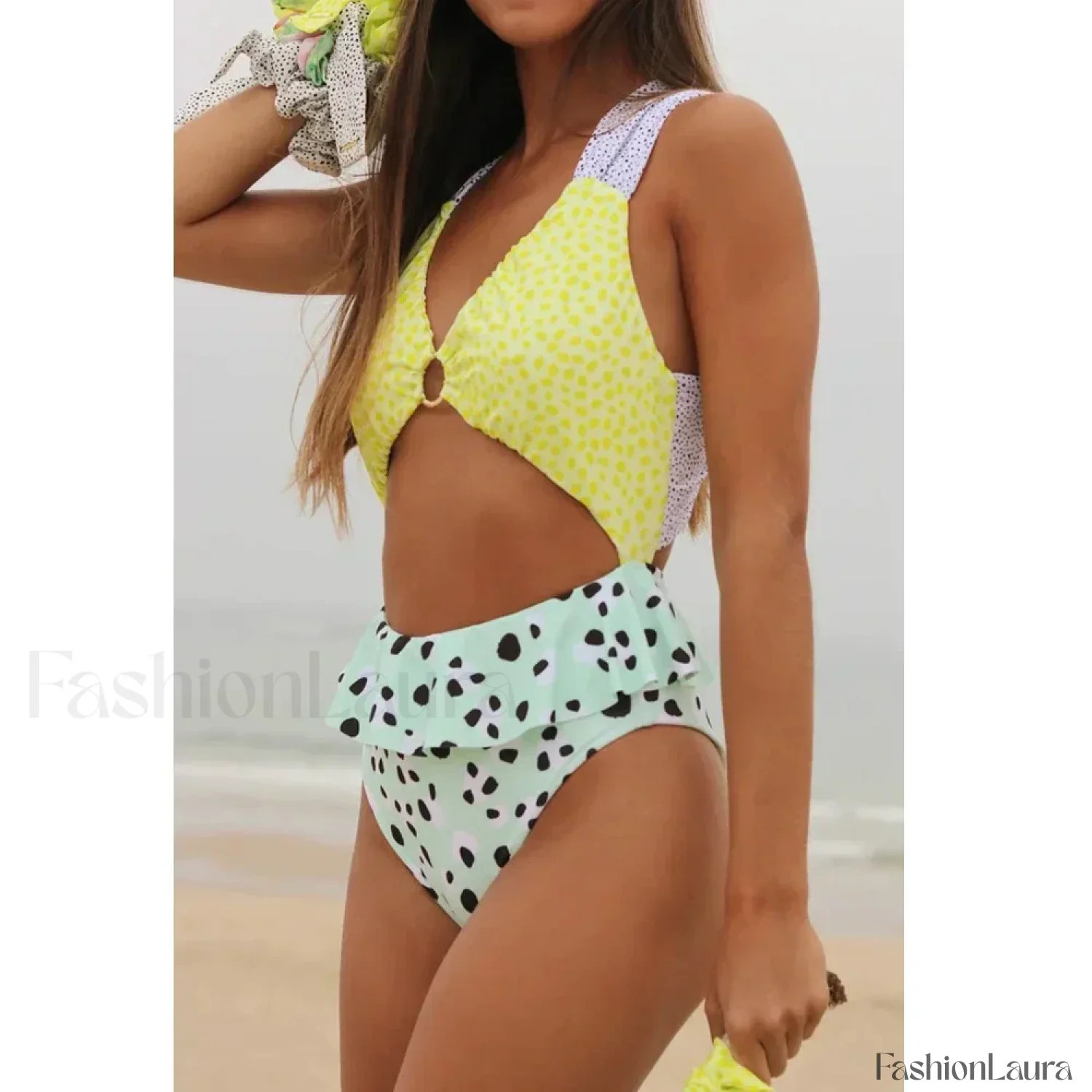 Floral Print High Neck One Piece - Image 24