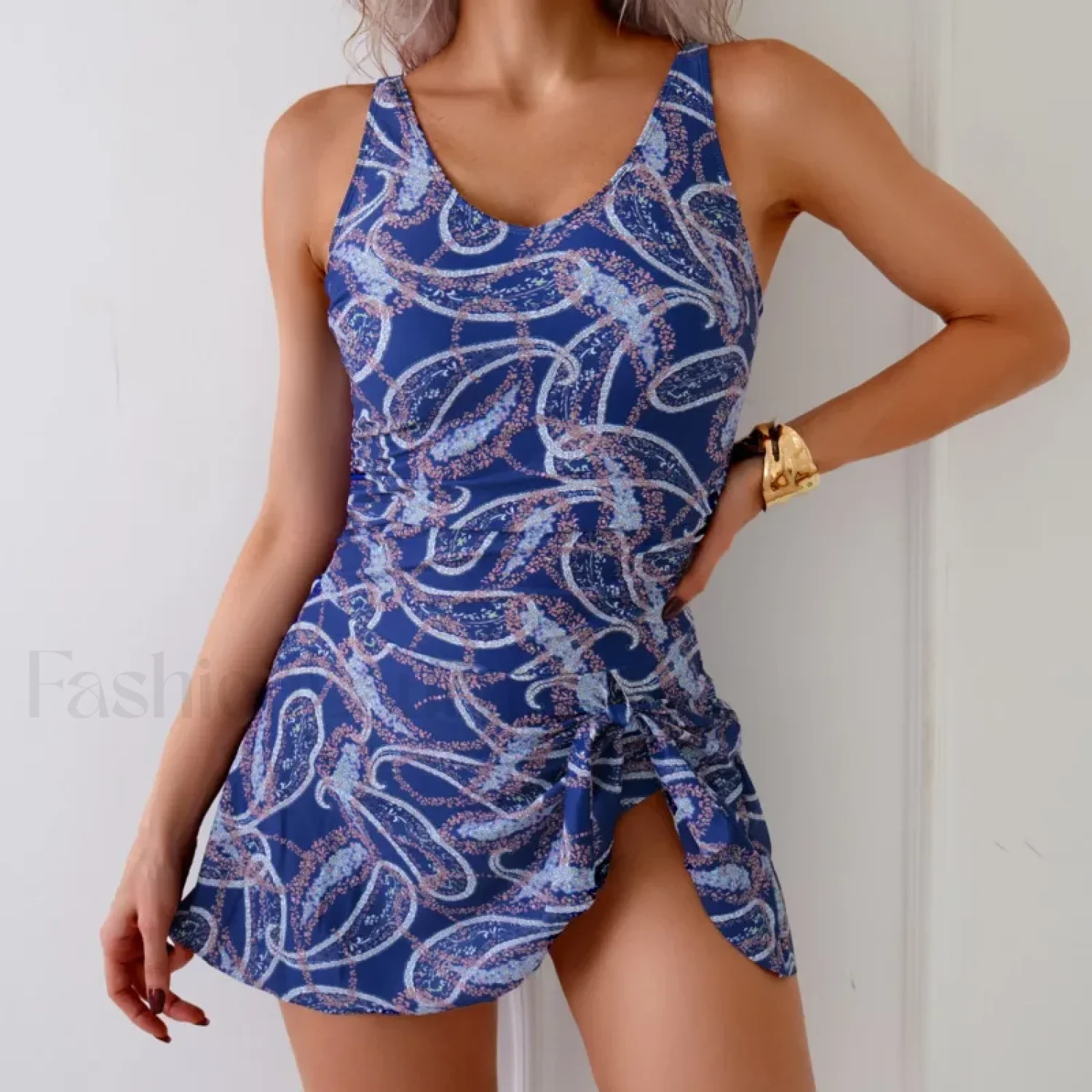 Floral Print Push Up Closed One Piece - Image 7