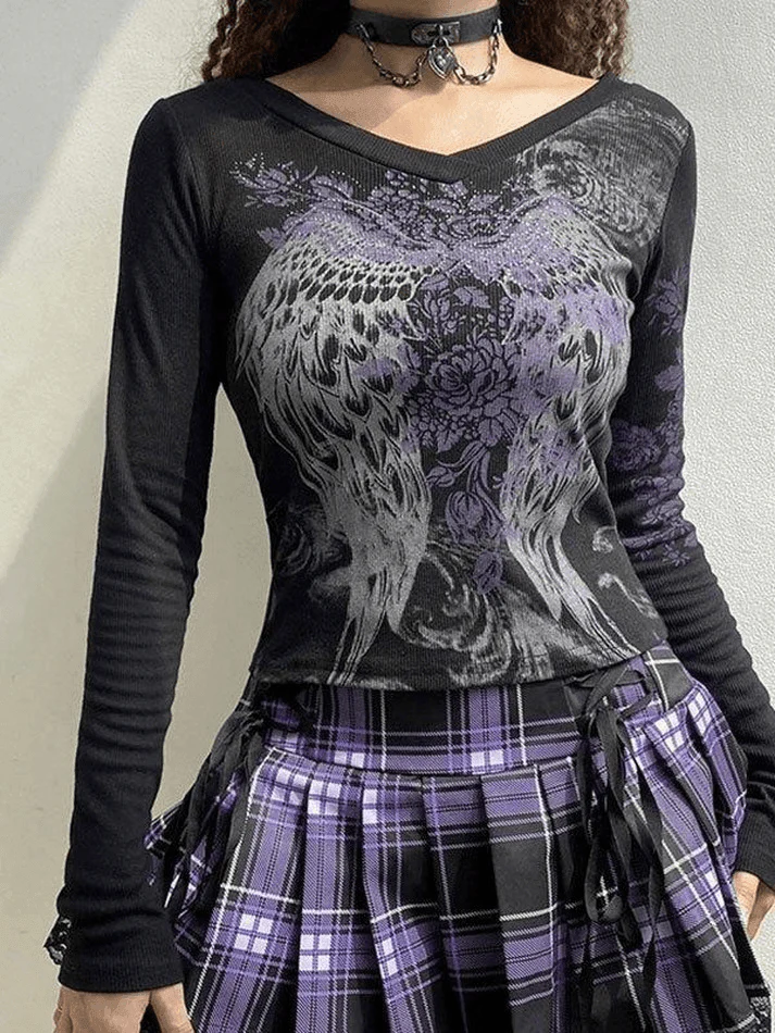 Floral Rhinestone Long Sleeve Crop Top - Image 11