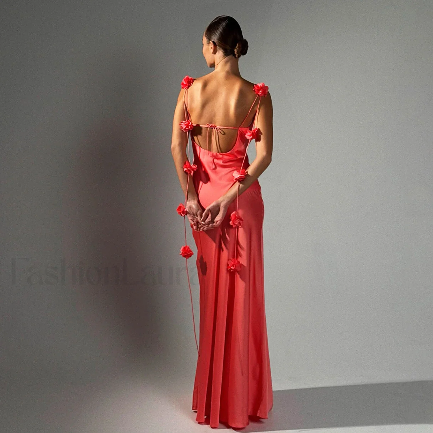 Floral Strappy Backless Slim Fit Hip-Wrap Maxi Dress - Image 15