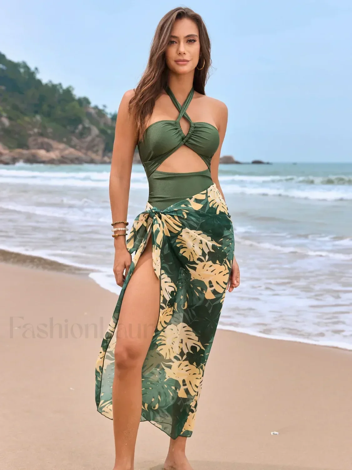 Flower Print Halter One Piece - Image 13