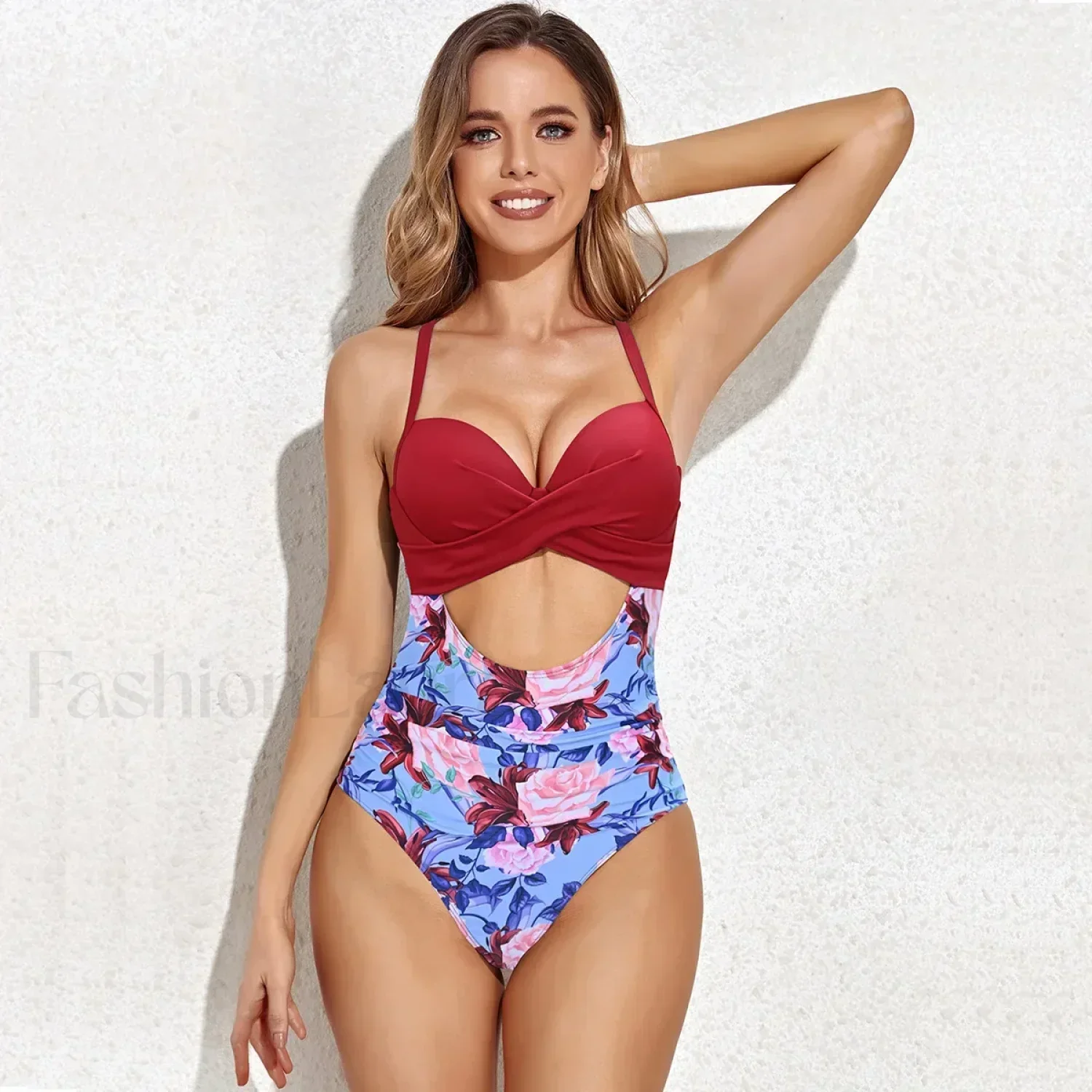 Flower Print V-neck One Piece - Image 12