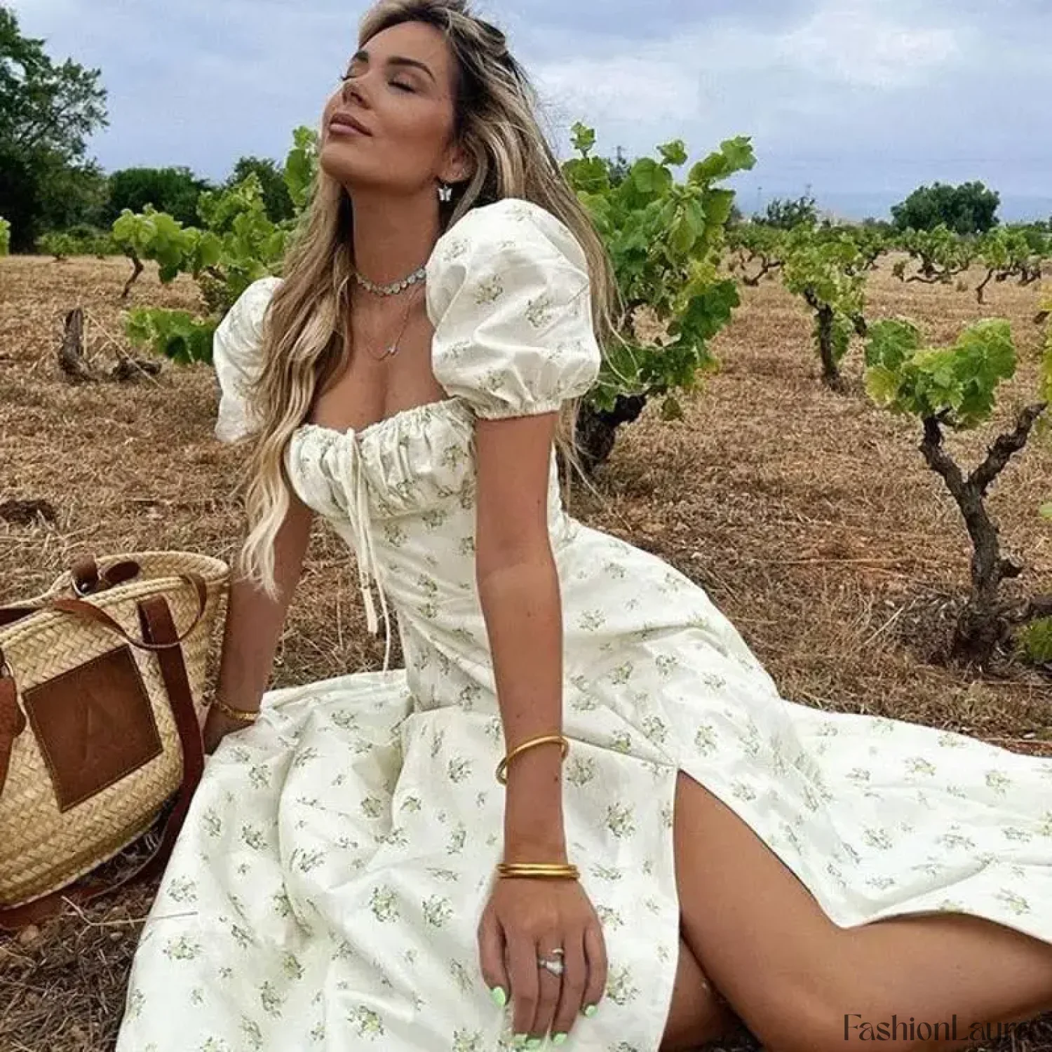 Flower Short Sleeve Maxi Dress - Image 19