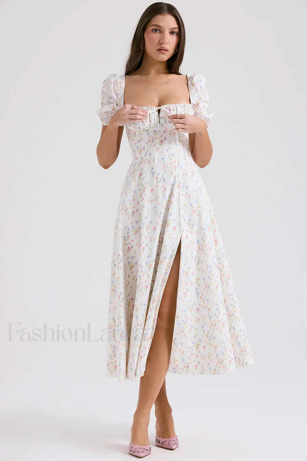 Flower Short Sleeve Maxi Dress - Image 5
