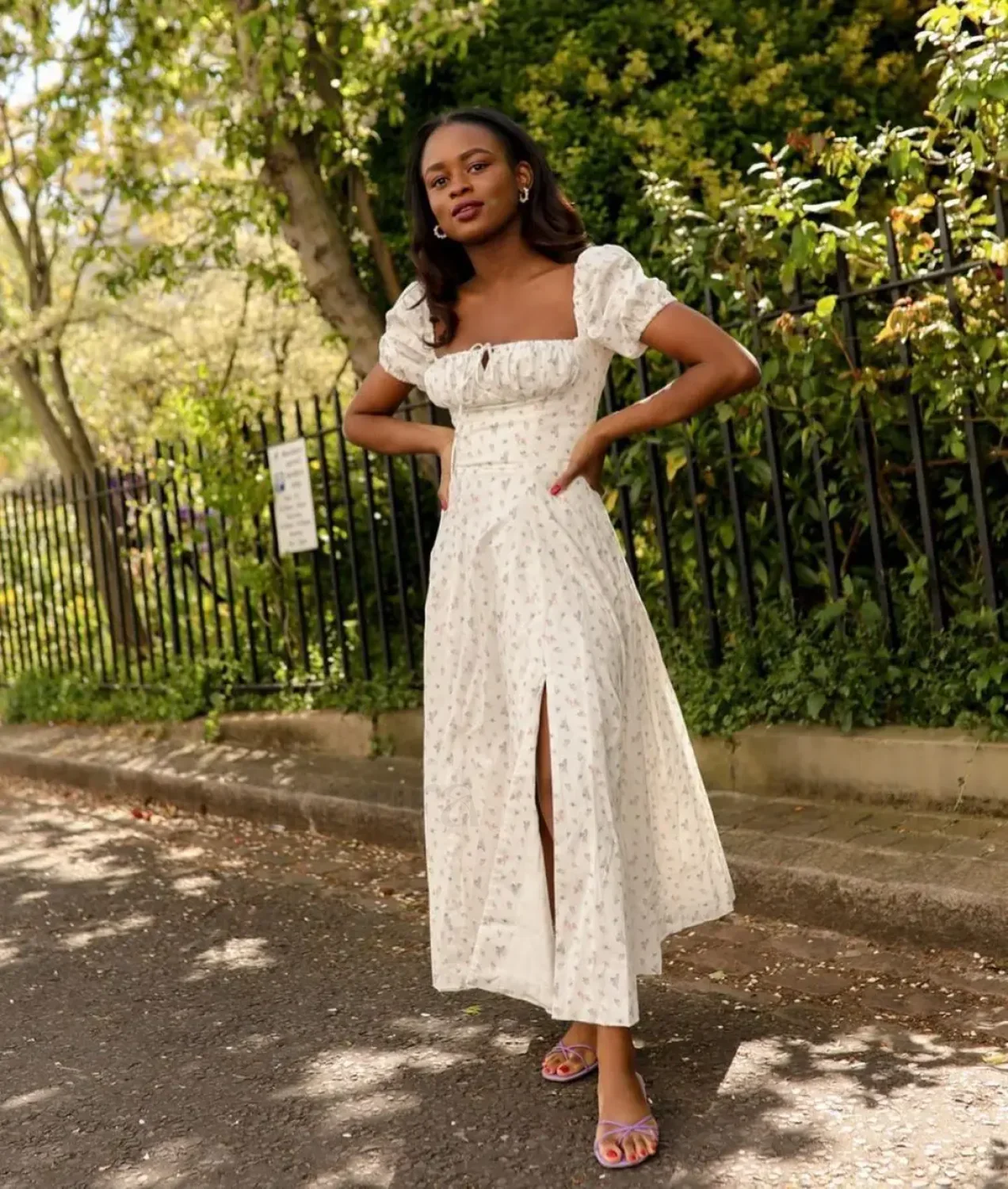 Flower Short Sleeve Maxi Dress - Image 7