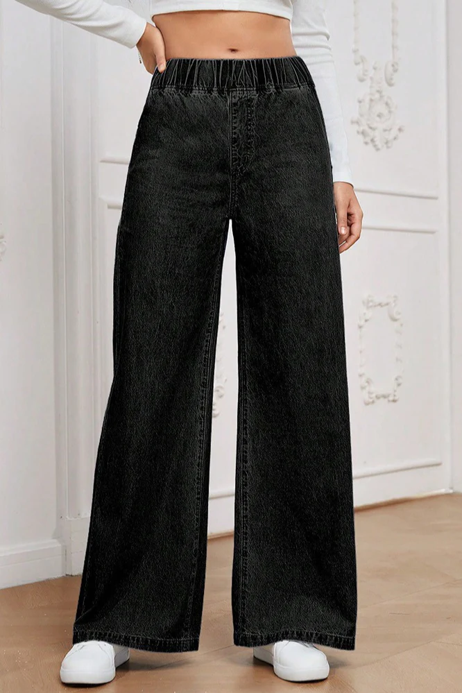 Vintage Elastic High Waist Relaxed Jeans - Image 10