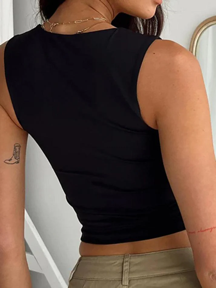 Form-Fitting Cropped Tank Top - Image 6