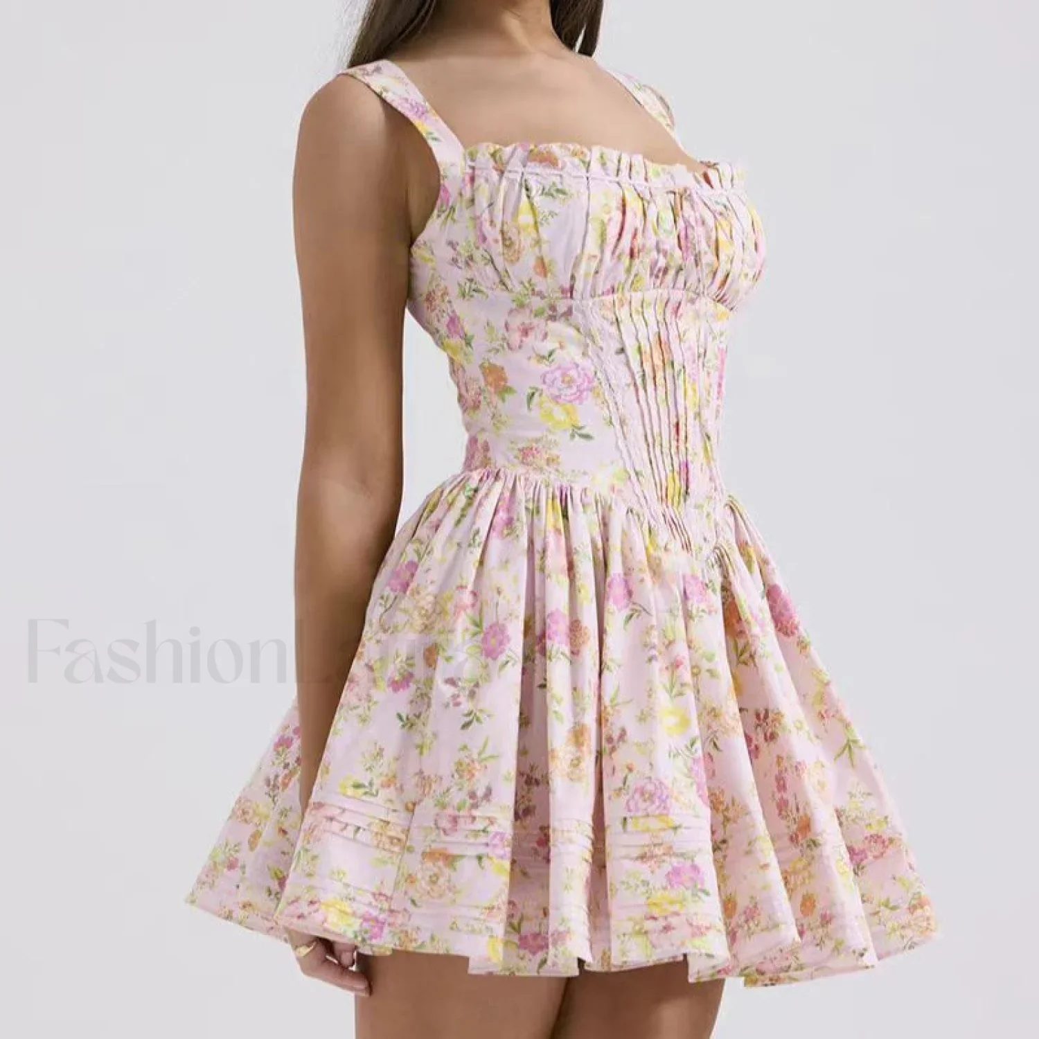 French Hepburn Style Black Strappy A-Line Mini Dress - Image 9