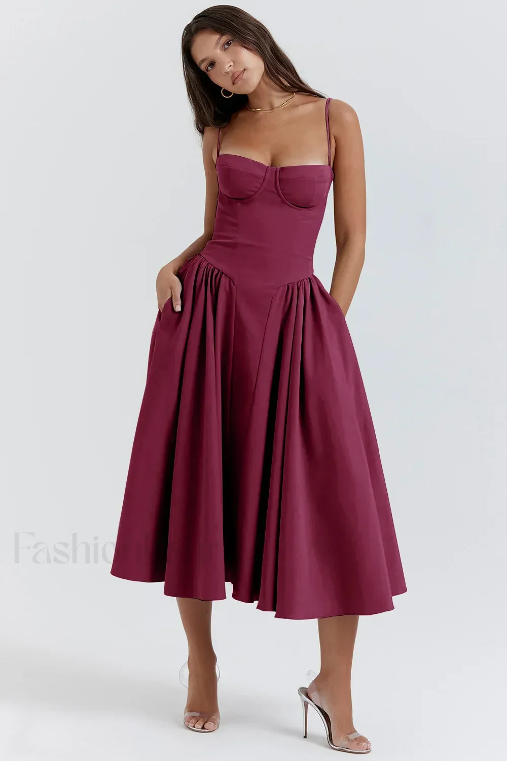 French Vintage Strap Midi Dress - Image 15