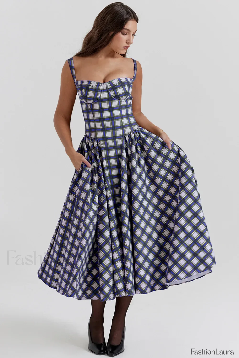 French Vintage Strap Midi Dress - Image 50
