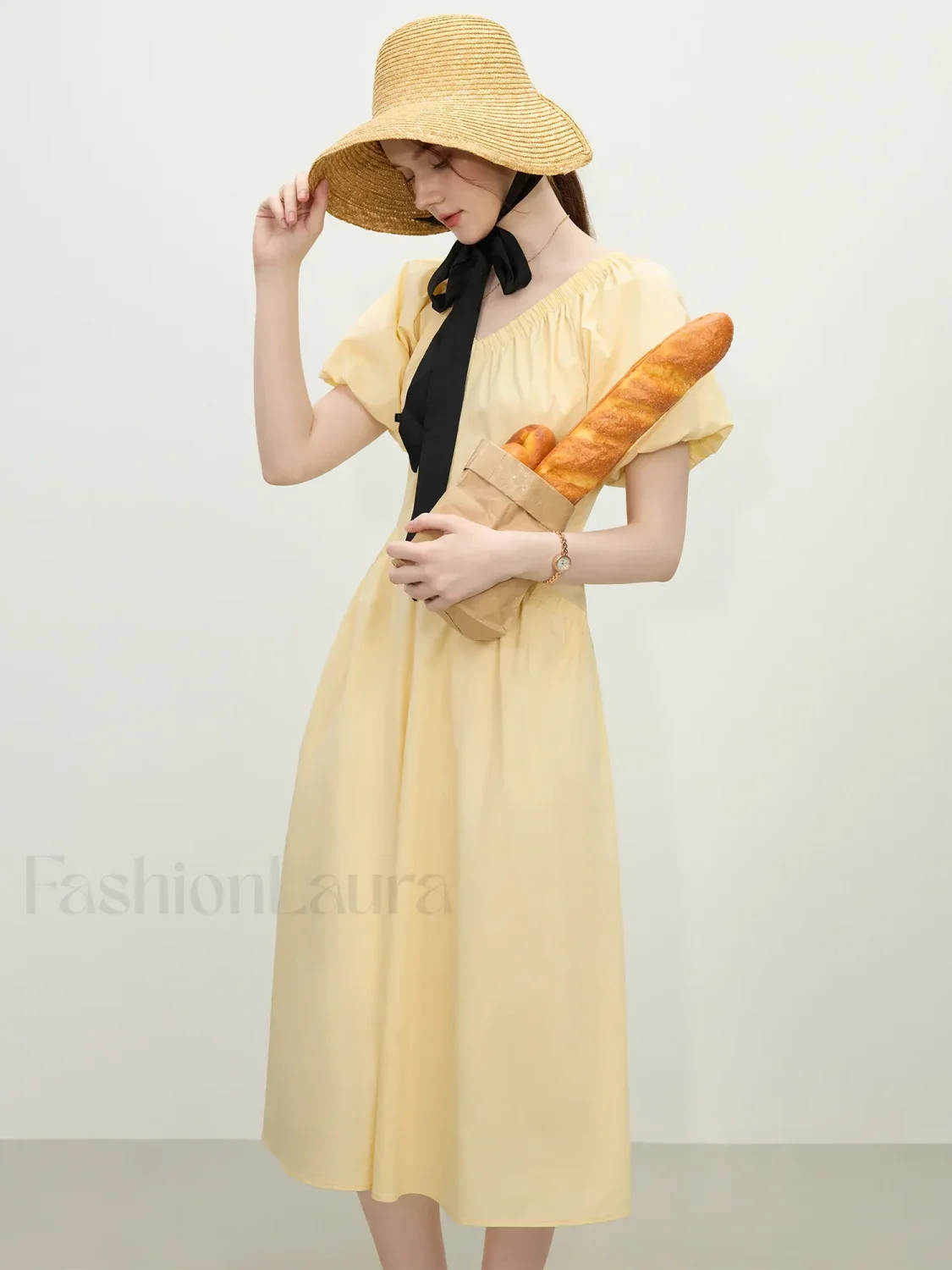 French Waist-Slim Midi Dress - Image 2