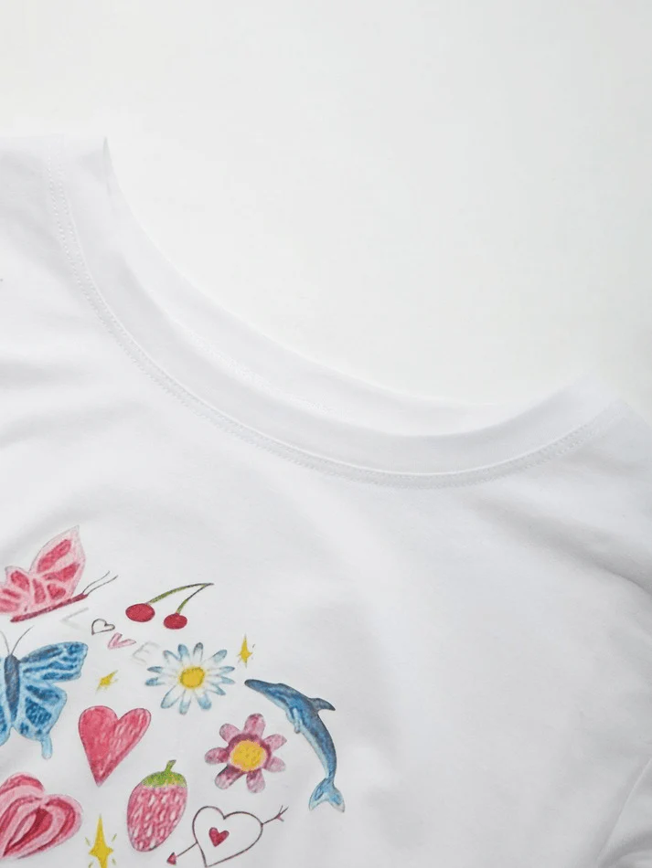 Fruity Butterfly Print Crop Top - Image 4