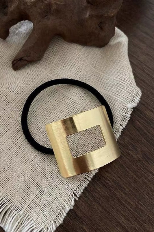 Geometric High-Stretch Metal Accent Hair Cuff - Image 4