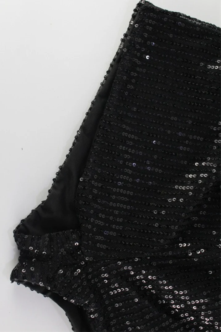 Glitter Tube Top Skinny Two Piece Shorts Set - Image 9
