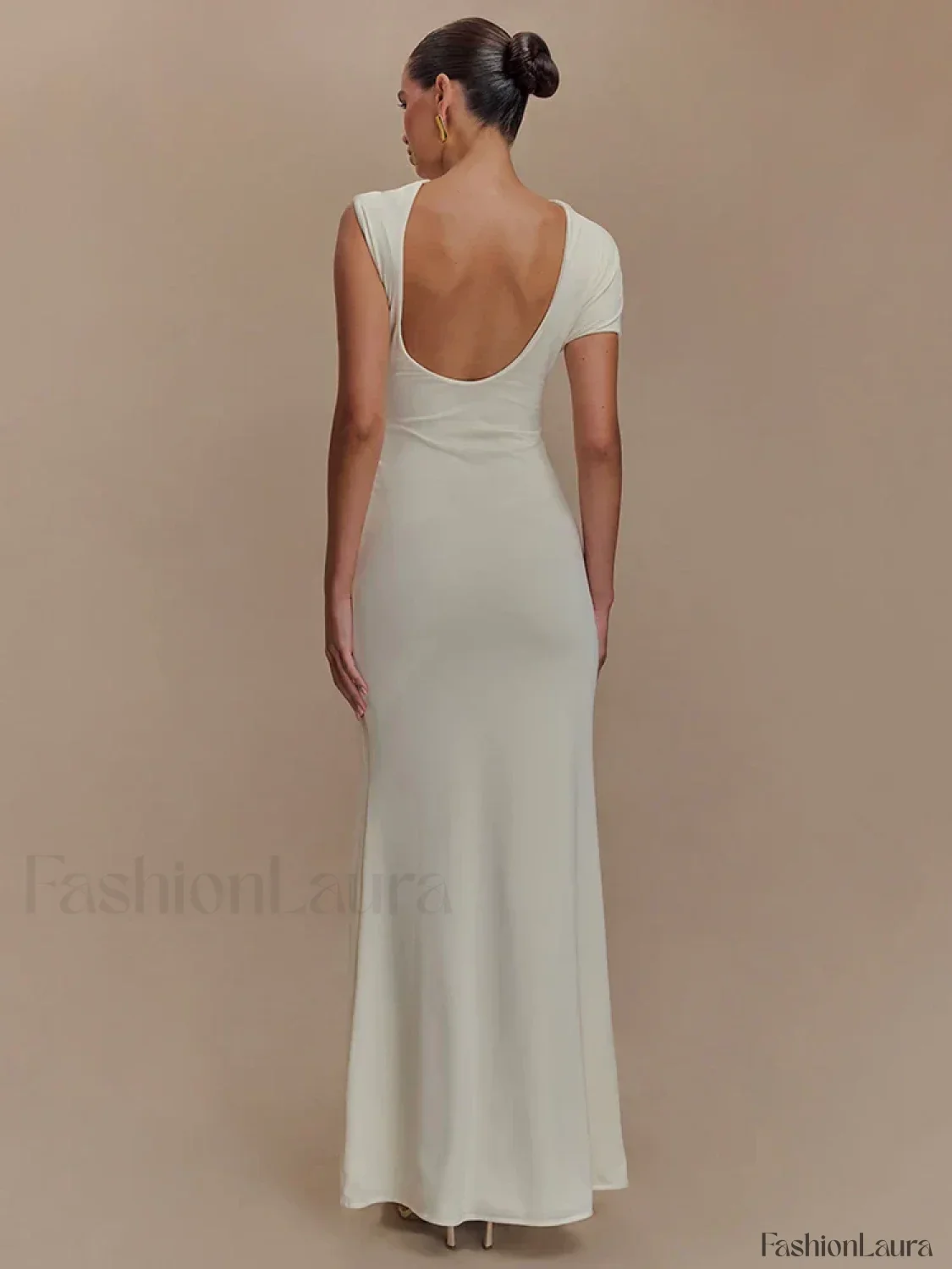 Gold Clasp Ruched Bodycon Maxi Dress - Image 13