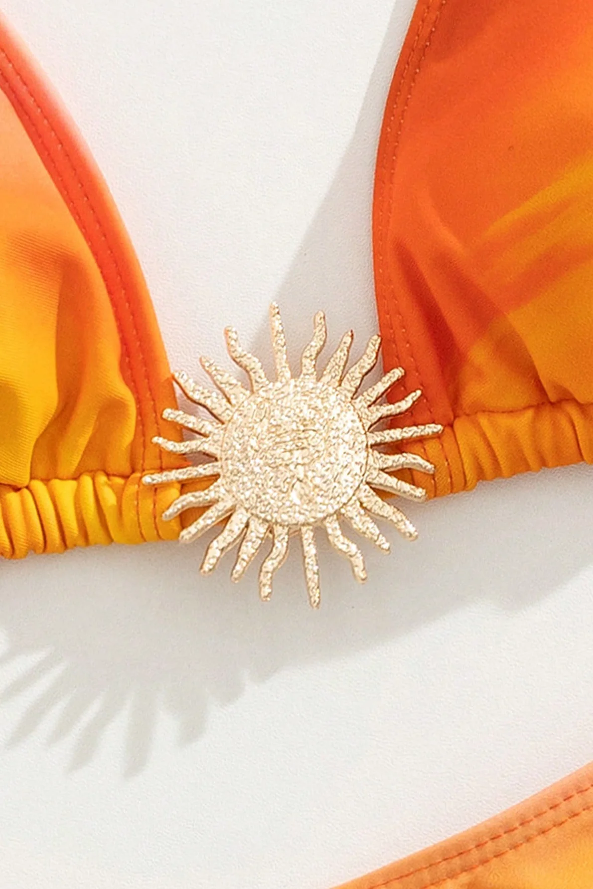 Gradient Print Sun Metal Detail Halter Bikini Set - Image 10
