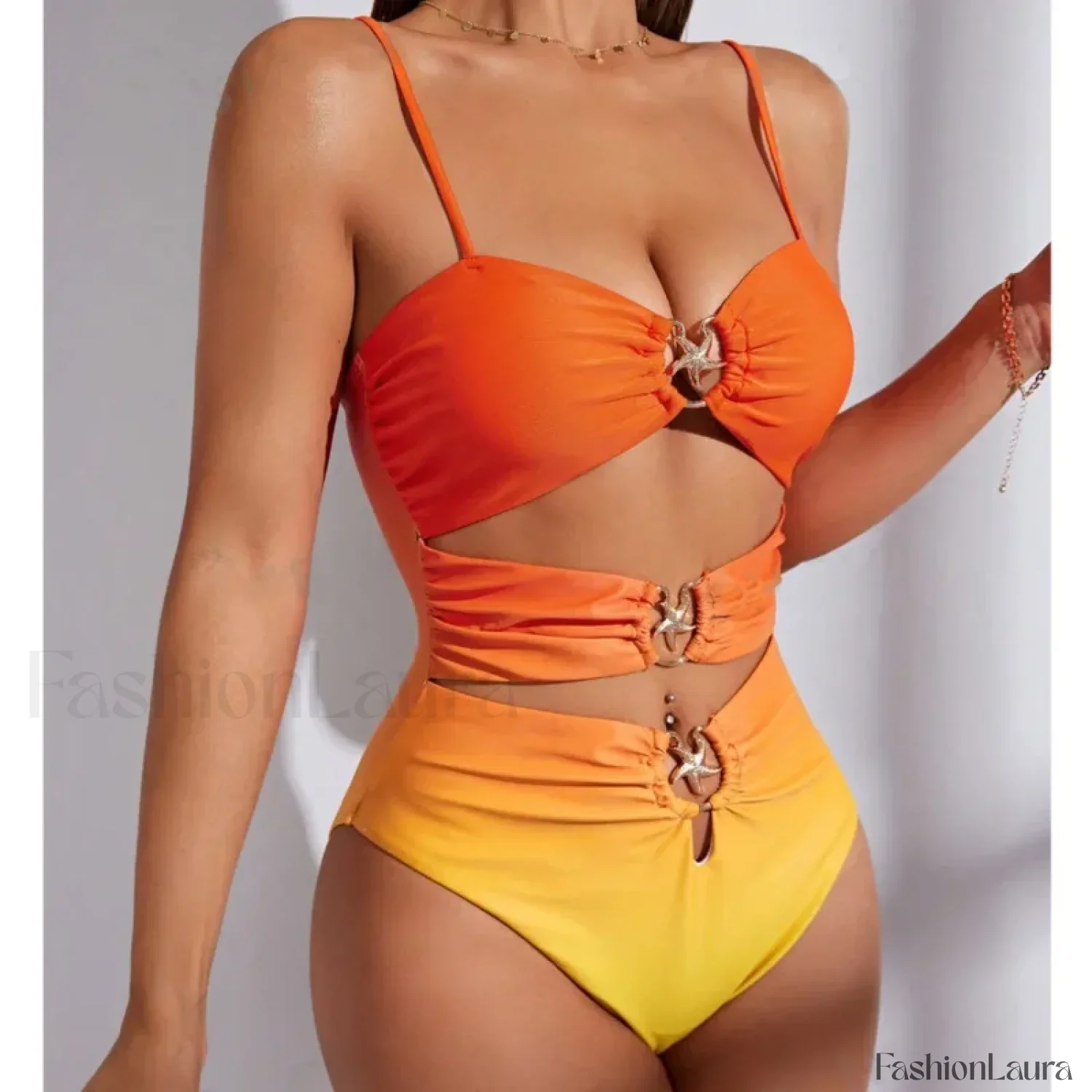 Gradient Push Up Closed Swimwear One Piece - Image 13