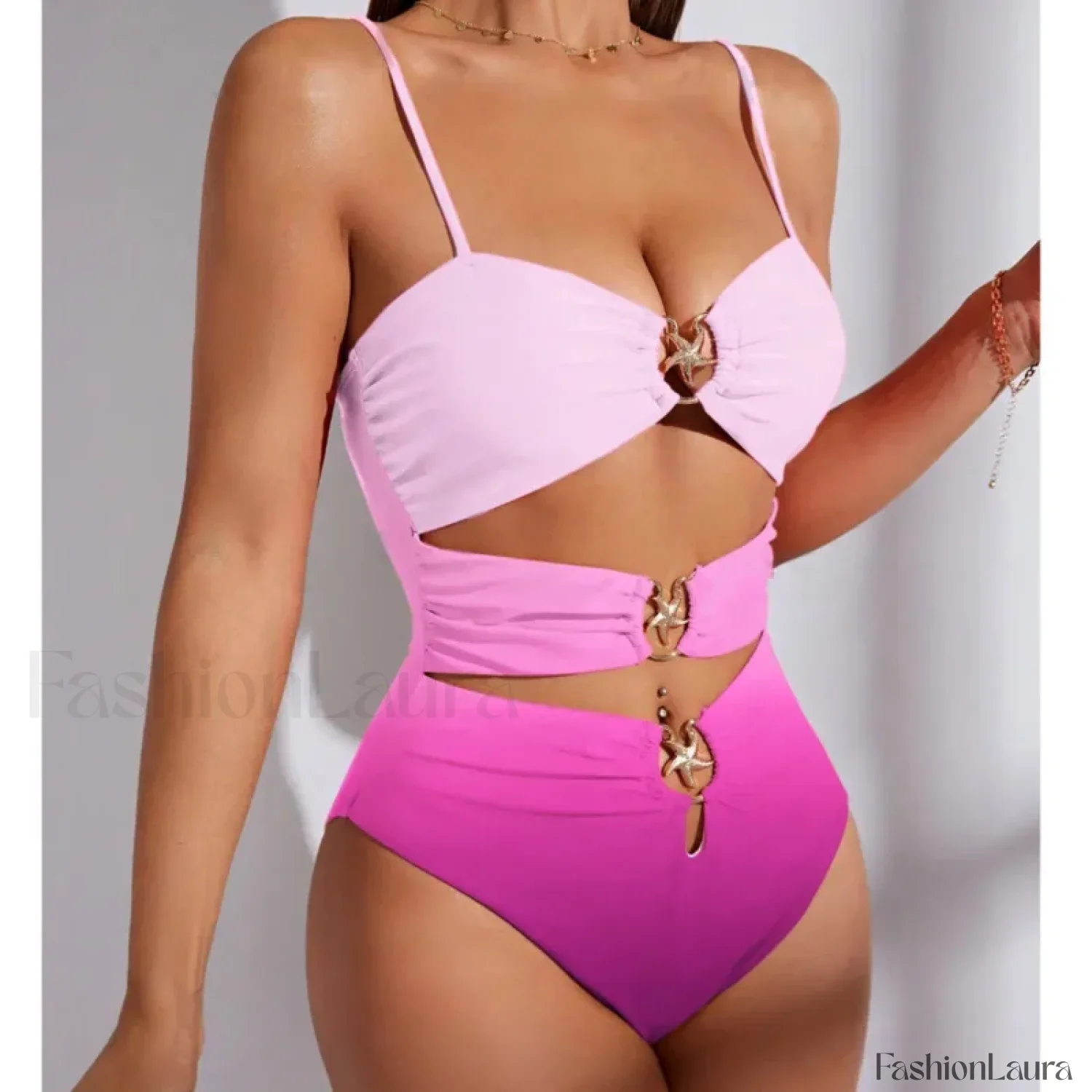 Gradient Push Up Closed Swimwear One Piece - Image 14
