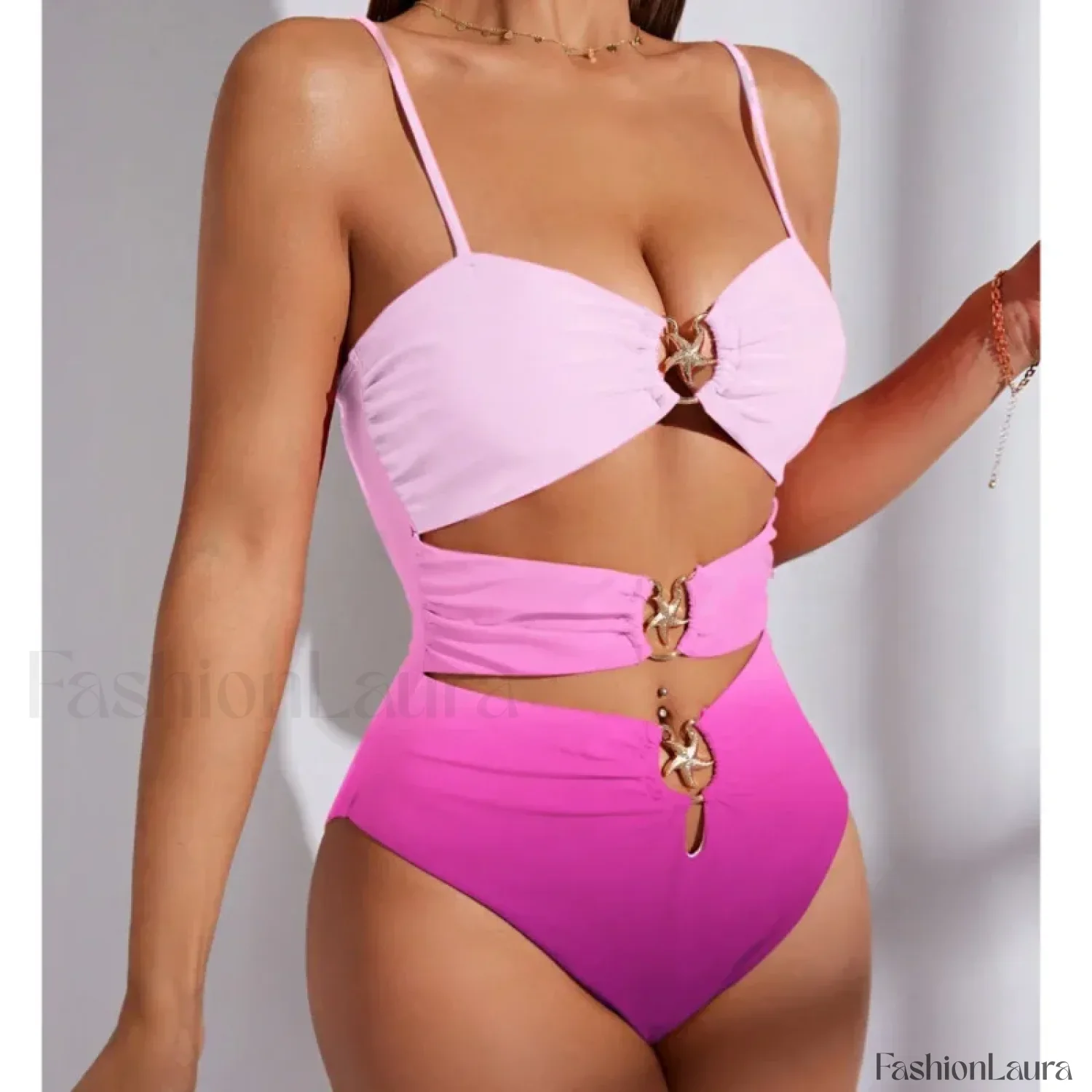 Gradient Push Up Closed Swimwear One Piece - Image 16