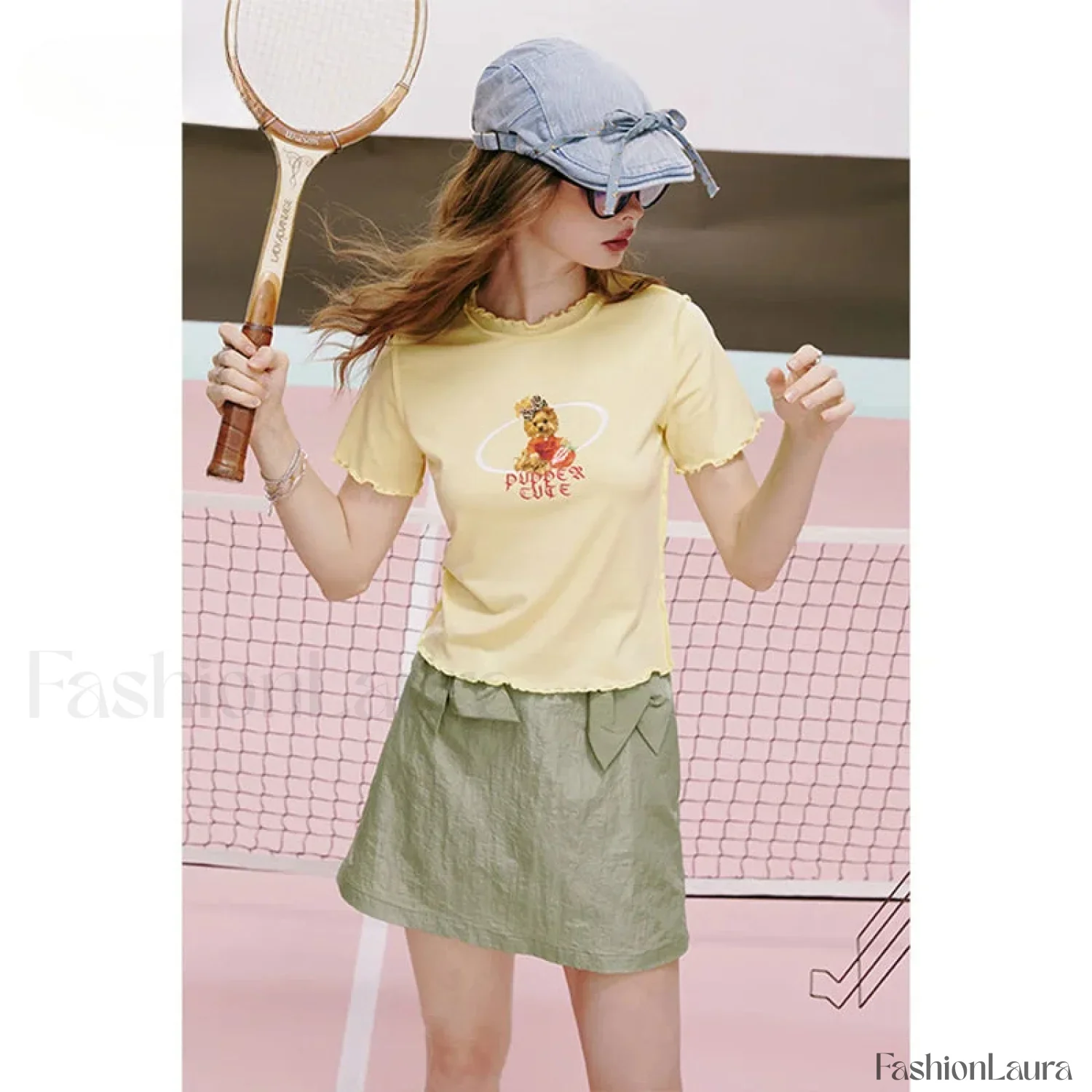 Green Bow Workwear A-Line Skirt - Image 10