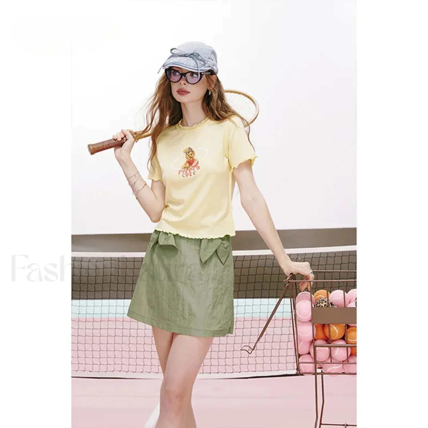 Green Bow Workwear A-Line Skirt - Image 8