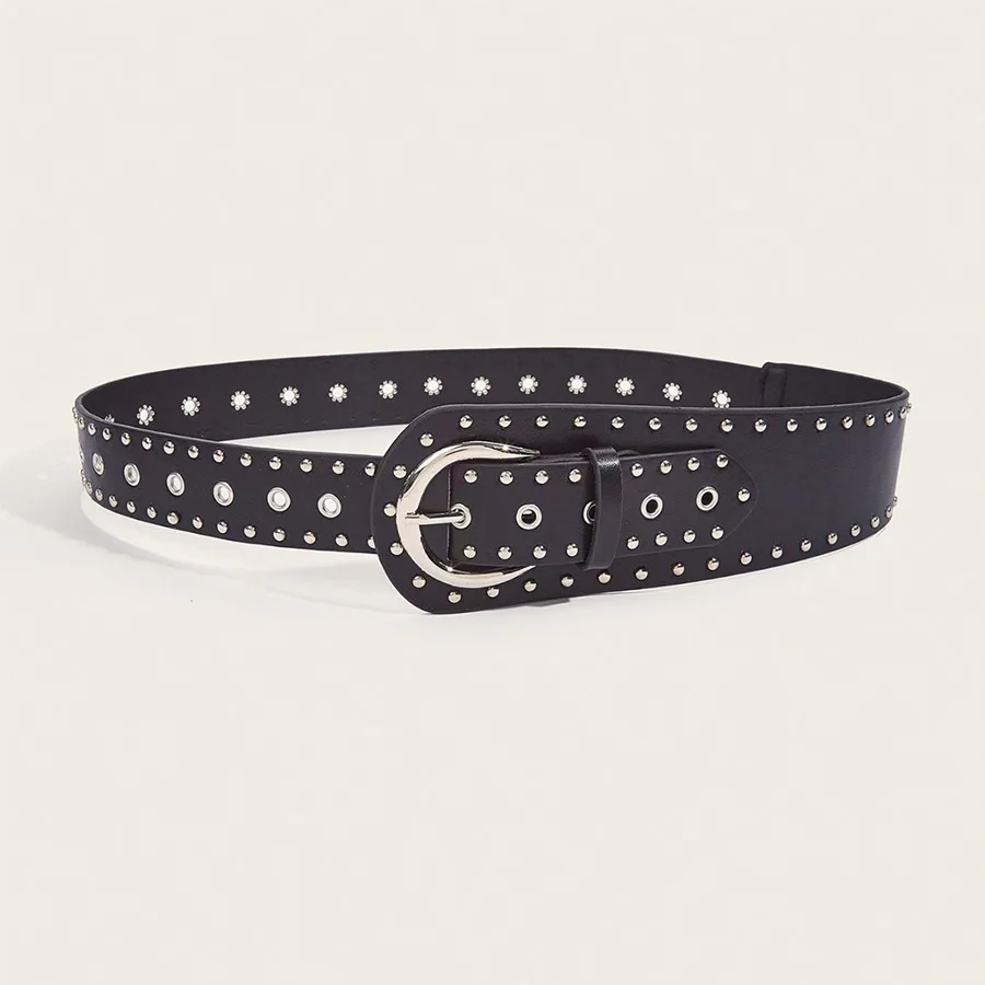 Grunge Studded Asymmetrical Distressed Belt - Image 3