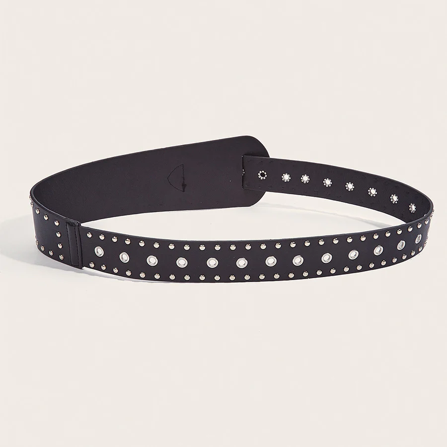 Grunge Studded Asymmetrical Distressed Belt - Image 4