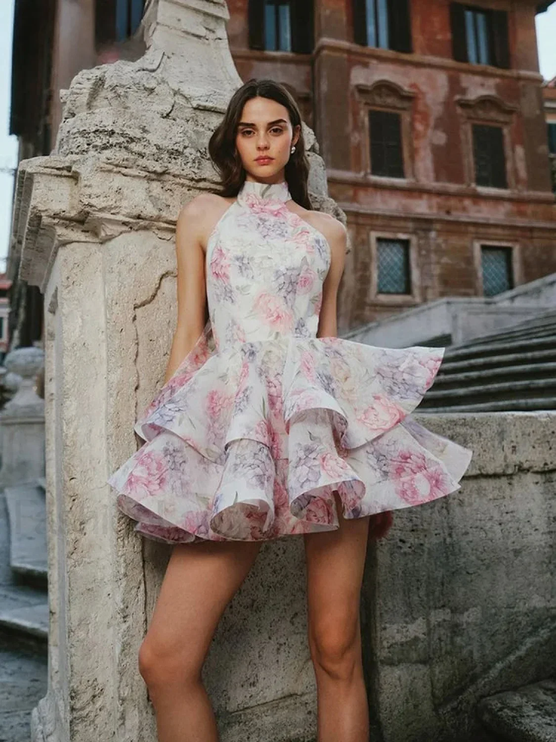 Halter Backless Ruffle Mini Dress - Image 9