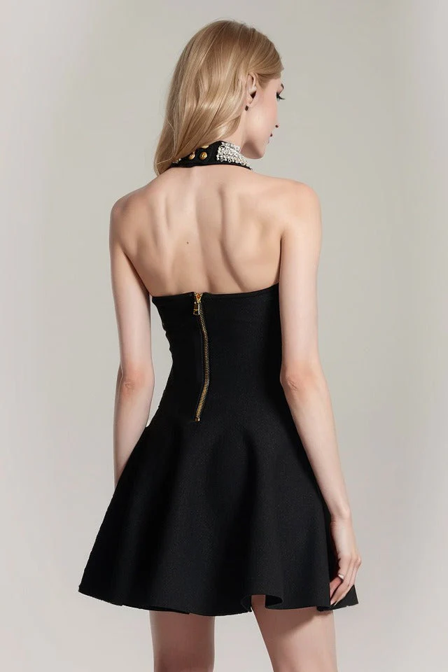 Halter Bandage A-line Cocktail Dress - Image 4