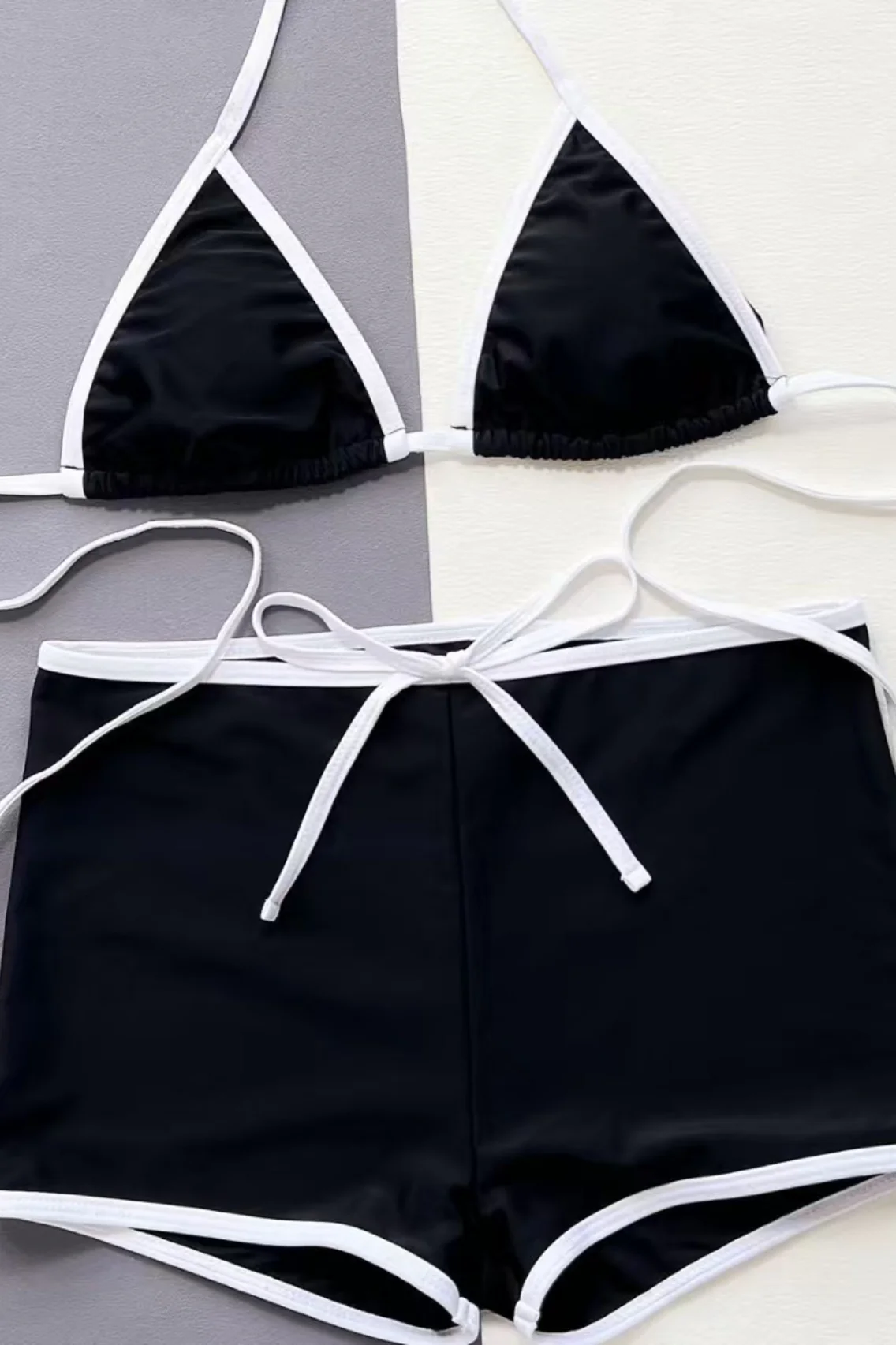 Halter Color Block Two Piece Swim Set - Image 3