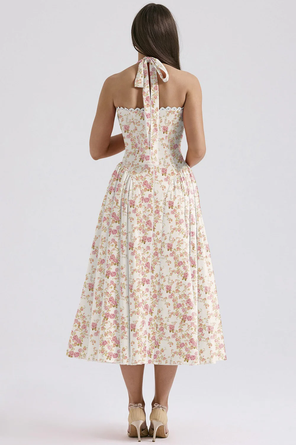 Halter Neck Slim Strap Floral Dress - Image 11