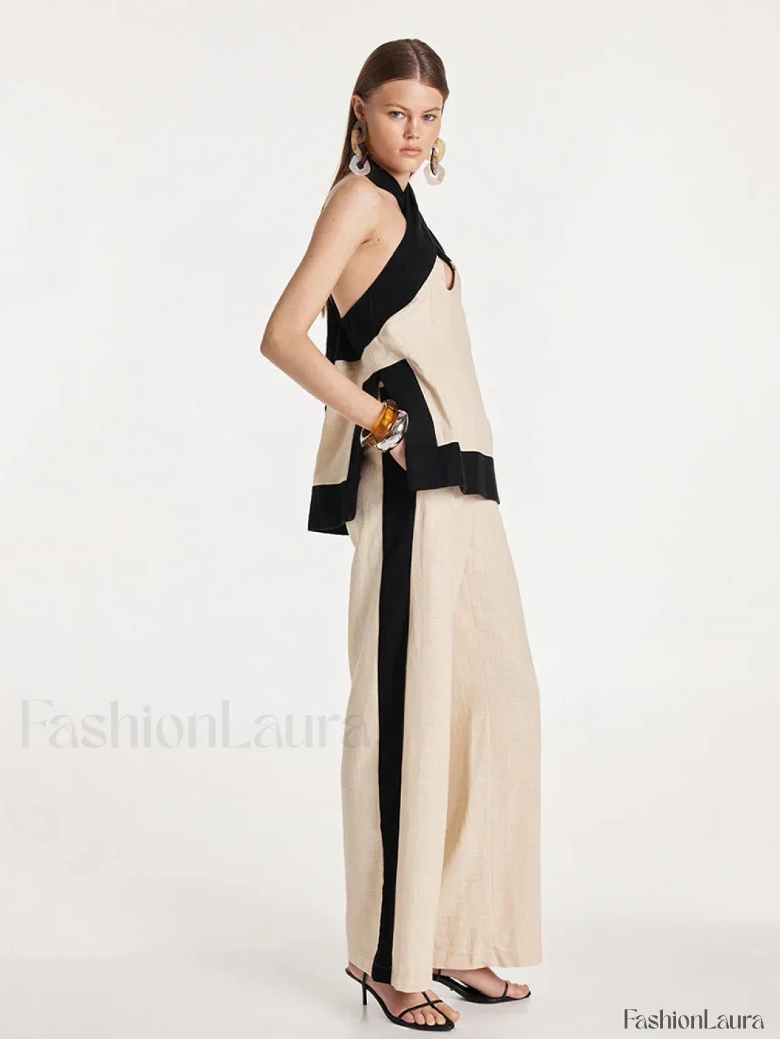 Halter Sleeveless Pajama Pants Two Piece Set - Image 9