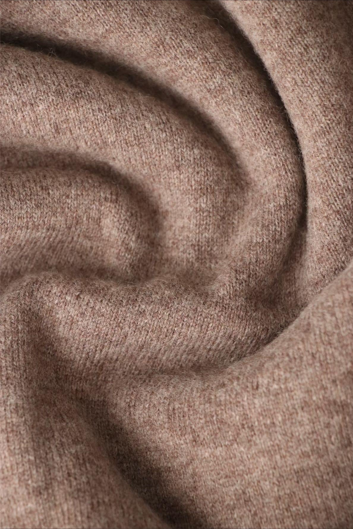 High Neck Flocked Slouchy Knit Dress - Image 17