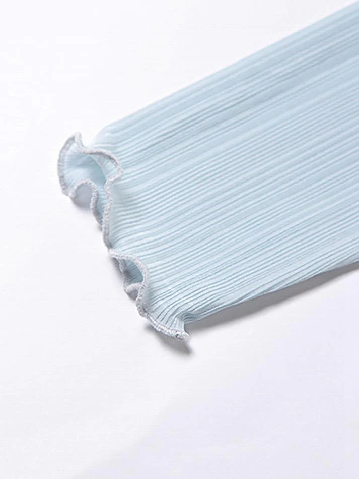 High Neck Semi Sheer Knit Top - Image 20